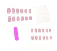 Lot de 24 flacons de gel à presser de qualité professionnelle | Motif ligne minimaliste, accents de diamant, 24 designs élégants, comprend de la colle gel gelée, application rapide à la