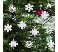 Lot de 24 flocons de neige, décoration de sapin de Noël, décoration de sapin de Noël, pendentif de Noël, flocon de neige, décoration pour Noël, hiver, pays des merveilles, mariages (C)