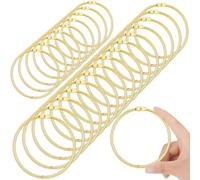 Lot de 24 grands anneaux de 10,2 cm pour classeur à feuilles mobiles, anneaux de douche pour salle de bain, anneaux de douche ronds à clipser (doré)