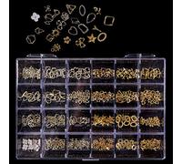 Lot de 24 grilles 3D pour ongles brillants - Cristaux - Pierres précieuses - Pour manucure - Bijoux pour ongles