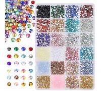 Lot de 24 grilles de faux ongles mixtes - Faux ongles plats - Art Charme - Cristal de verre - Strass - Décoration artistique