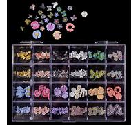 Lot de 24 grilles de luxe 3D pour ongles - Pierres précieuses - Pour nail art - Strass 3D - Artisanat - Diamants - Bijoux en cristal