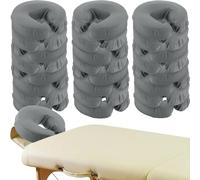 Lot de 24 housses de berceau en microfibre réutilisables douces et épaisses pour appuie-tête de table de massage résistantes à l'huile pour spa, salons de beauté (gris)