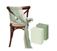 Lot de 24 housses de chaise de mariage en ruban for décoration de chaise d'allée de fête de mariage, adaptées aux réceptions de mariage, aux événements, aux banquets, à la décoration de chaises(Green