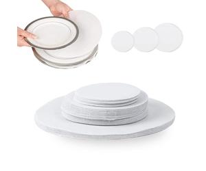Lot de 24 intercalaires en feutre - Séparateurs souples - Séparateurs de rangement - Séparateurs d'assiettes épaisses - Assiettes plates et protectrices de plateau (blanc)