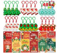 Lot de 24 Jouets Pop Fidget de Noël avec Cartes, Cadeaux de Noël pour Enfants, à Glisser dans des Sacs Cadeaux, Cadeaux de Noël pour étudiants, pour soulager l'anxiété et Le Stress