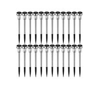 Lot de 24 lampes solaires LED écologiques avec diffusion d'une lumière colorée argent