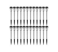 Lot de 24 lampes solaires LED écologiques étanche avec Allumage automatique argent