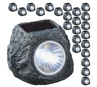 Lot de 24 lampes solaires « pierre » à LED - 6,5 x 6 x 5 cm (24 lampes solaires)