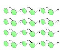 Lot de 24 lunettes circulaires vertes style hippie des années 1970 et 60 - Accessoire de déguisement hippie