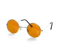 Lot de 24 lunettes de soleil circulaires hippies Orange 1970 1960 Disco Hippie