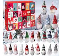 Lot de 24 Lutins de Noël,Décoration Père Noël Gnome de Noel Flocon de Neige