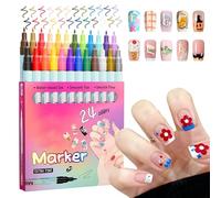 Lot de 24 marqueurs à pointe pour vernis à ongles, 0,5 mm, pour débutants, filles, adolescentes, pratique à la maison et au salon, fêtes et projets