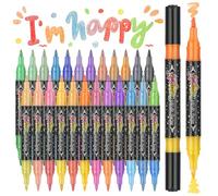Lot de 24 marqueurs de pinceaux à paillettes duo de 48 couleurs pour adolescents, marqueurs métalliques scintillants pour l'écriture, les loisirs créatifs, cadeaux tendance