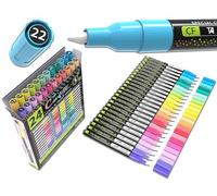 Lot de 24 marqueurs peinture acrylique couleurs confettis avec pointes extra fine de 0,7 mm, peinture sur pierre, verre, bois, métal, toile, céramique, non toxiques, à base dʼeau et à séchage rapide