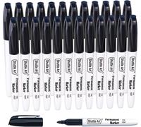 Lot De 24 Marqueurs Permanents Noirs À Pointe Fine, Parfaits Sur Le Plastique, Le Bois, La Pierre, Le Métal Et Le Verre Pour Gribouillage, Coloriage, Marquage, Fournitures Scolaires De