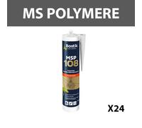 Lot de 24 mastics-colles polymère "MSP108" Fixation lourde Blanc 290ml BOSTIK
