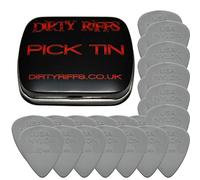 Lot de 24 médiators Dunlop Nylon standards 0,6 mm pour guitare dans une boîte grise pratique