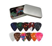 Lot de 24 médiators pour guitare électrique, acoustique ou basse, 0,46 mm d'épaisseur, 0,71 mm, moyen, 0,96 mm d'épaisseur