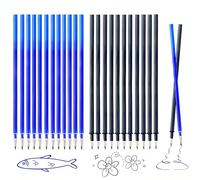 Lot de 24 mines de rechange effaçables, compatibles avec Legami, 0,7 mm, hauteur : 13 cm (12 bleues, 12 noires)