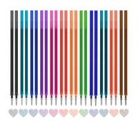 Lot de 24 mines de rechange effaçables, compatibles avec Legami, 0,7 mm, hauteur 13 cm, faciles à effacer, recharges pour stylos effaçables (mélange de couleurs 24-B)
