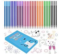 Lot de 24 Mines de Rechange Effaçables noir et marron,avec les Mines Legami pour Stylo Gel, Recharges de Rechange Effaçables, Mines Effaçables, Pointe 0,7 mm, Hauteur 13 cm (8 couleurs)