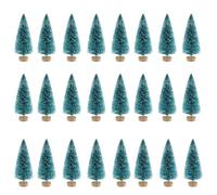 Lot de 24 mini arbres à neige en plastique pour décoration de chambre, décoration de table, modèles de diorama, vert foncé, 4,5 cm