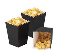 Lot de 24 mini boîtes à popcorn noires en carton pour pop-corn