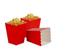 Lot de 24 mini boîtes à popcorn rouges en carton pour popcorn