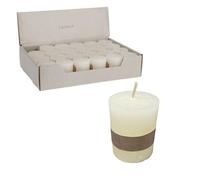 Lot de 24 mini bougies piliers rustiques env. 4 x 5 cm Aspect vieilli pour une atmosphère parfaite à la maison (24 x crème)