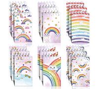 Lot de 24 mini carnets à spirales arc-en-ciel étanches pour école, bureau, décoration de fête d'anniversaire