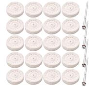 Lot de 24 mini disques de polissage en coton, 25 mm, compatibles Dremel, pour bijoux, polissage du métal, comprend 4 tiges métalliques