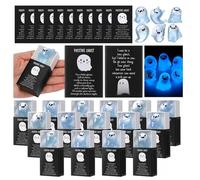 Lot de 24 mini figurines fantômes phosphorescentes avec boîte, 12/24 mini fantômes d'Halloween, pour fête d'Halloween, panier de rangement, pour collègues, amis, famille