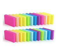 Lot de 24 mini notes adhésives 3,8 x 5,1 cm, petites notes autocollantes 80 feuilles/bloc, pour petits rappels bureaux, écoles et ménages (38 x 51 mm) Couleurs vives