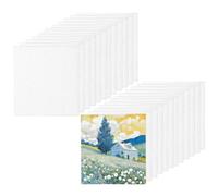 Lot de 24 Mini Toile Peinture 10x10 cm, Petite Toile Peinture, Blanc | Mini Toiles à Peindre, Canvas Painting Blanche Portable, Mini Toile Vierge pour Peinture Acrylique à l'Huile Gouache