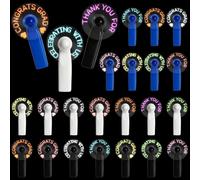 Lot de 24 mini ventilateurs portables en vrac pour invités avec batterie LED - Puissants ventilateurs personnels - Merci de célébrer avec nous - Cadeaux pour l'été, la plage, un mariage, une fête