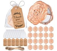 Lot de 24 miroirs compacts rose en vrac pour invités - Porte-monnaie de voyage pliable et portable - Cadeaux de retour pour enterrement de vie de jeune fille, fête prénuptiale, souvenirs de fête
