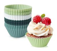 Lot de 24 Moule Muffin, Moules à Cupcakes en Silicone Réutilisables, Caissettes à Muffins Colorées, Antiadhésives, Silicone Épais, Faciles à Nettoyer, 7 x 4,5 x 3,3 cm pour Cupcakes et Muffins