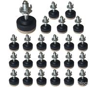 Lot de 24 niveleurs de meubles de 30 mm, réglables pour tables et chaises, base en plastique noir, très résistant avec patins en feutre, installation facile, pour la maison, le bureau et plus encore