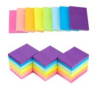 Lot de 24 notes autocollantes 50 mm x 38 mm pour écrire, forte adhérence, 8 couleurs, super adhésives, pour l'école, la maison, le bureau, les rappels, la liste de contrôle ou la liste de choses à