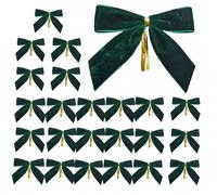 Lot de 24 nœuds en velours pour sapin de Noël vintage pour décoration de mariage intérieur/extérieur, nœud créatif en velours pour sapin de Noël (vert)