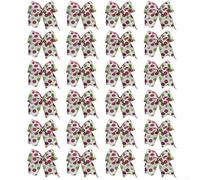 Lot de 24 nœuds papillon pour décoration murale ou bureau Blanc