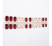 Lot de 24 ongles à coller pour la Saint-Valentin - Coeur - Couverture complète - Faux ongles - Bandes à presser - Accessoires de manucure pour l'hiver