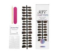 Lot de 24 ongles courts à presser réutilisables à couverture complète pour manucure avec design élégant, pointes en acrylique durable, look tendance avec finition pailletée, accessoire d'ongles pour