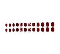 Lot de 24 ongles courts ronds à coller en forme de cœur pour la Saint-Valentin