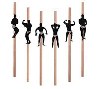 Lot de 24 pailles coquines pour enterrement de vie de jeune fille Pailles de cocktail pour enterrement de vie de jeune fille Pailles en papier or rose pour enterrement de vie de jeune fille