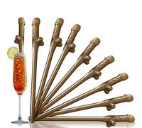Lot de 24 pailles dorées réutilisables pour enterrement de vie de jeune fille, pailles à cocktail coquines pour anniversaire, mariage, enterrement de vie de jeune fille
