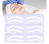 Lot de 24 paires d'autocollants pour sourcils, 3 formes pour aérographe, guides de cartographie, ruban adhésif jetable pour la teinture des sourcils, le maquillage et les sourcils