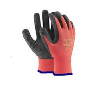 Lot de 24 paires de gants de sécurité durables enduits de latex - pour jardinage et travaux, M - 8, noir/rouge, 60