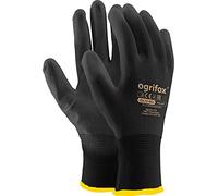 Lot de 24 paires de gants de travail en nylon avec revêtement PU noir pour jardinage, constructeur, mécanicien